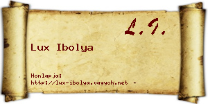 Lux Ibolya névjegykártya